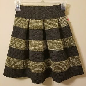 Black & Gold Skater Skirt